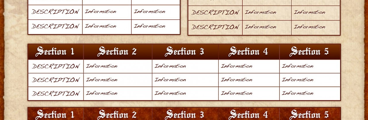 Custom eBook Template Table Options Page